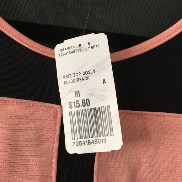 Forever 21 Peach Top with Black Mesh - Picture 3 of 3